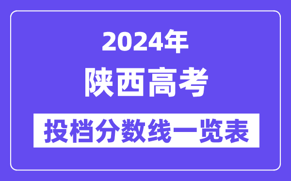 2024年陕西高考投档分数线一览表(一本、二本、专科)