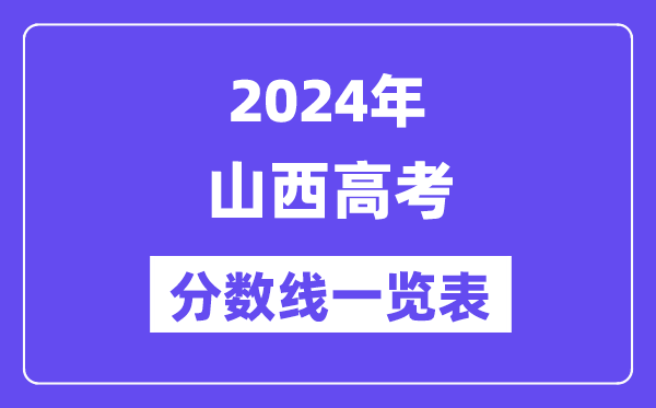 2024年山西高考分数线一览表(含一本,二本,专科分数线)