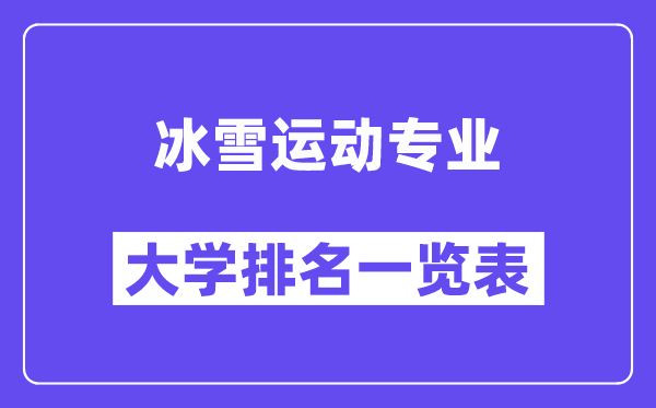 全国冰雪运动专业大学排名一览表(最新排行榜)