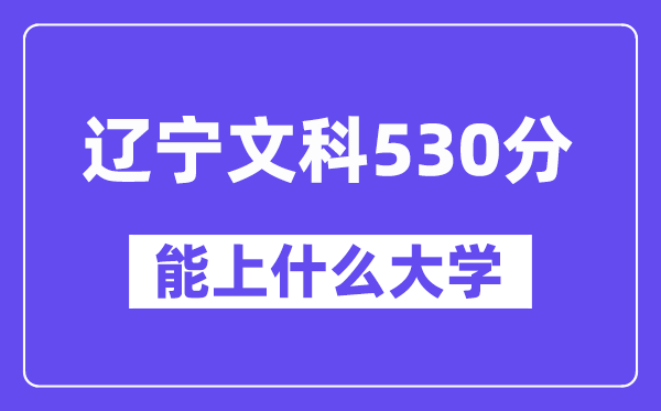 辽宁文科530分左右能上什么大学?(历史类)