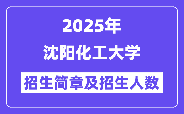 沈阳化工大学2025高考招生简章,各省招生计划人数汇总
