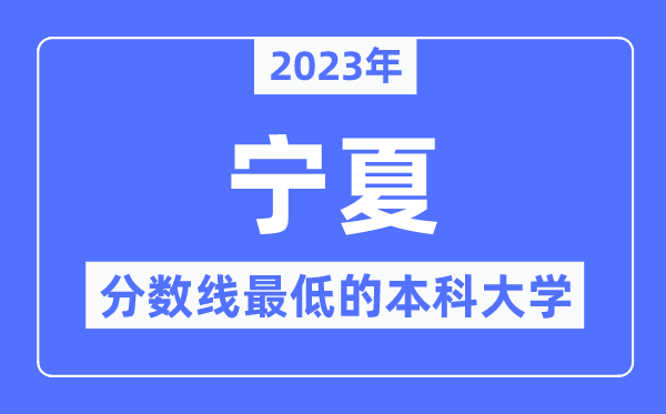 2023年宁夏分数线最低的本科大学有哪些?