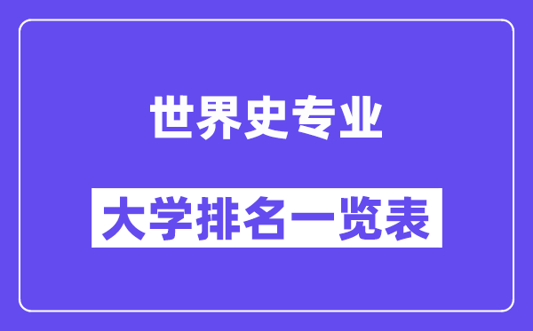 全国世界史专业大学排名一览表(最新排行榜)
