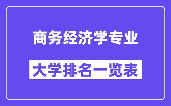 全国商务经济学专业大学排名一览表(最新排行榜)