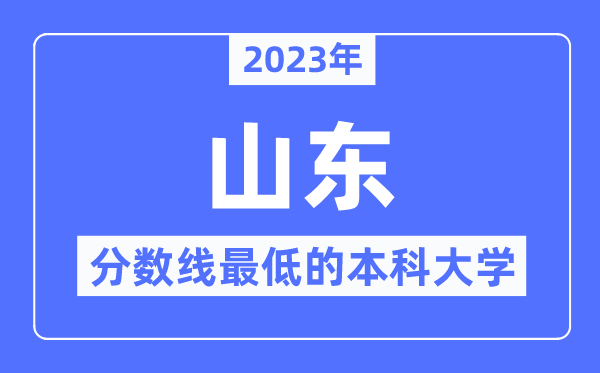 2023年山东分数线最低的本科大学有哪些?