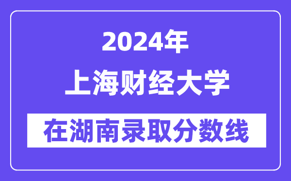 上海财经大学2024年在湖南录取分数线一览表(2025年参考)