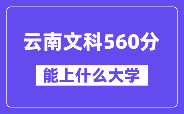 云南文科560分左右能上什么大学?