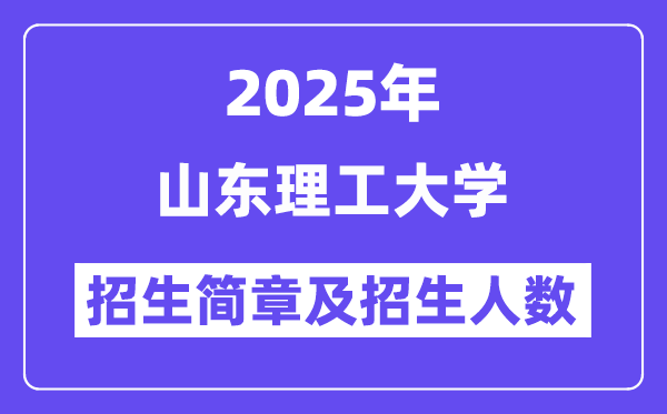 山东理工大学2025高考招生简章,各省招生计划人数汇总