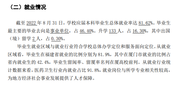 厦门医学院就业率及就业前景怎么样,好就业吗?