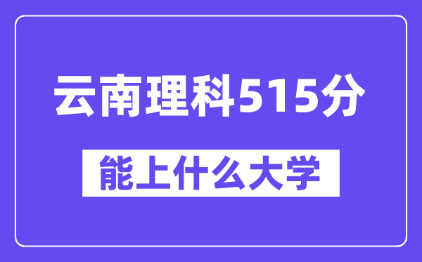 云南理科515分左右能上什么大学?