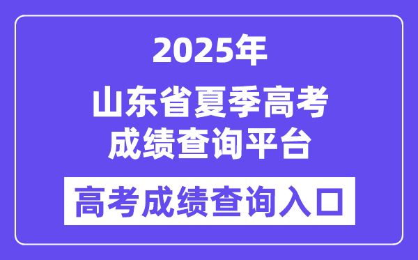 山东省2025年夏季高考成绩查询平台入口(https://cx.sdzk.cn)