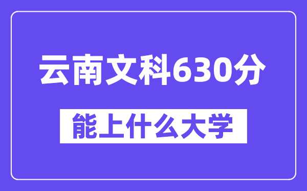云南文科630分左右能上什么大学?