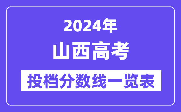 2024年山西高考投档分数线一览表(一本、二本、专科)