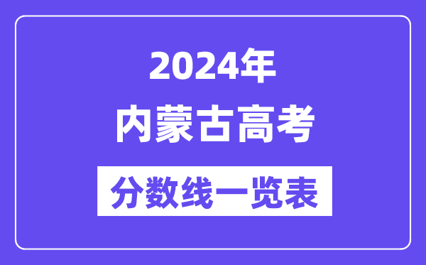2024年内蒙古高考分数线一览表(含一本,二本,专科分数线)