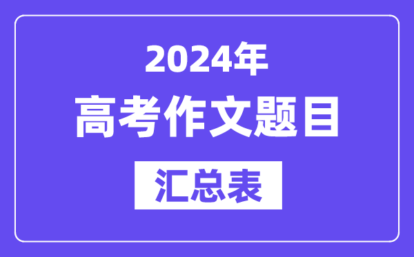 2024全国高考作文题目汇总表(7套卷完整版)
