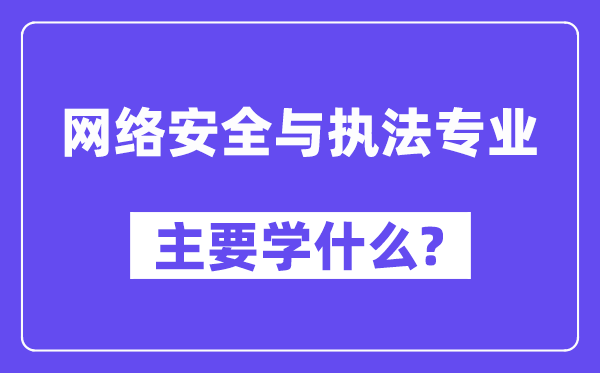 网络安全与执法专业主要学什么?附网络安全与执法专业课程目录