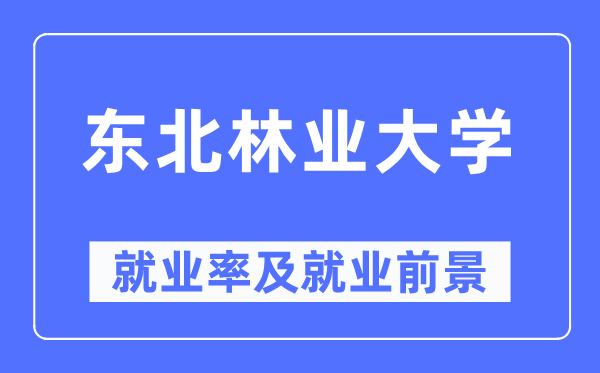 东北林业大学就业率及就业前景怎么样,好就业吗?