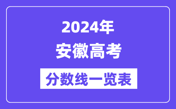 2024年安徽高考分数线一览表(含一本,二本,专科分数线)
