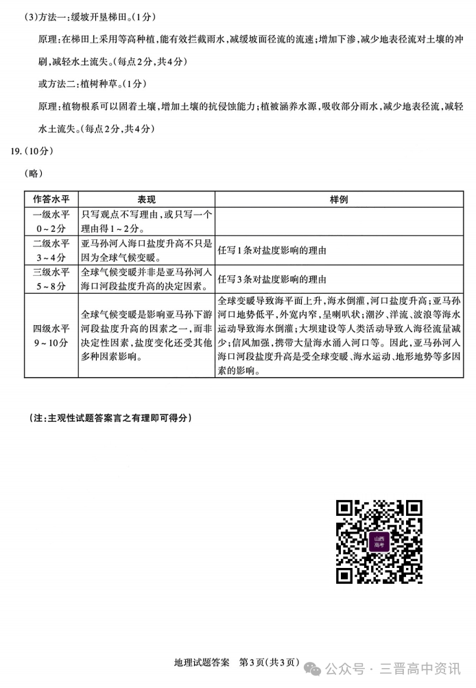 2025山西省高三一模考试真题及答案解析（语数英+选考科目）