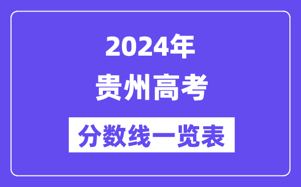 2024年贵州高考分数线一览表(含一本,二本,专科分数线)