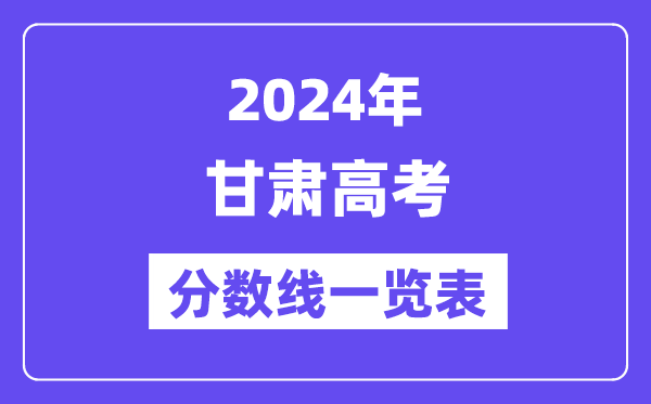 2024年甘肃高考分数线一览表(含一本,二本,专科分数线)