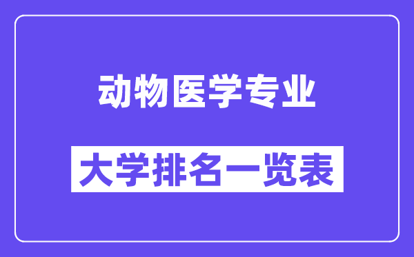 全国动物医学专业大学排名一览表(最新排行榜)
