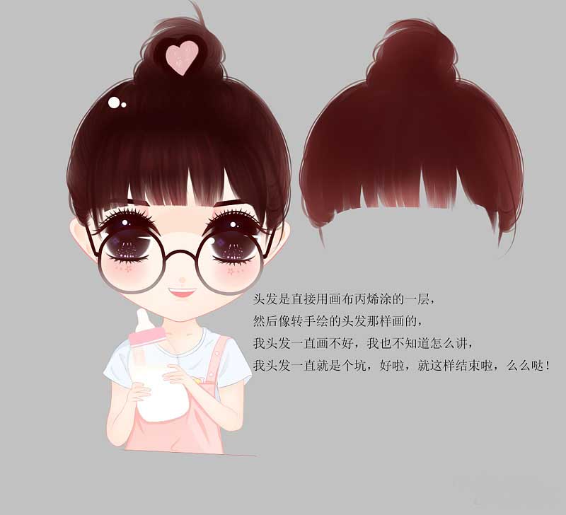 PS根据人物照片绘制可爱的Q版头像