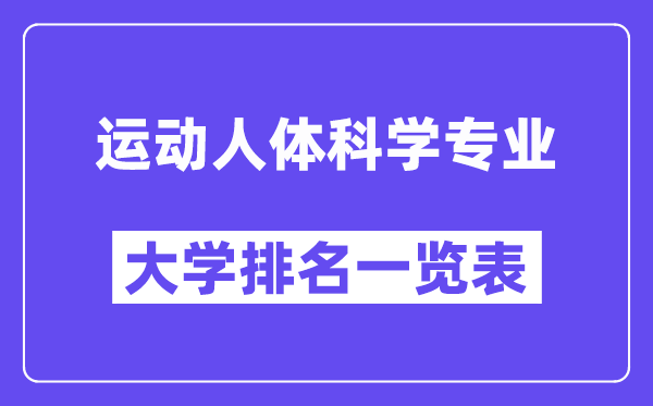 全国运动人体科学专业大学排名一览表(最新排行榜)