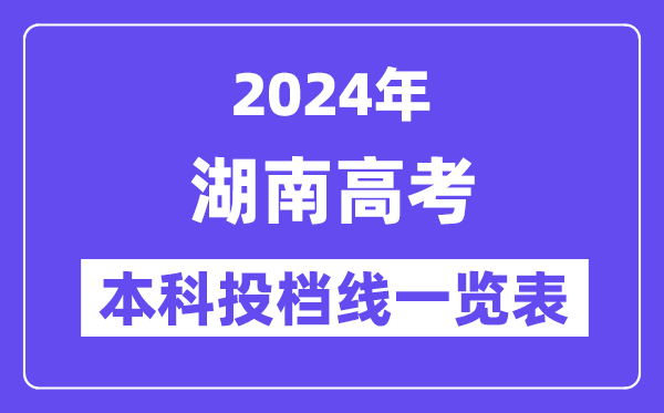 湖南2024年高考本科批第一次投档线一览表(2025年参考)