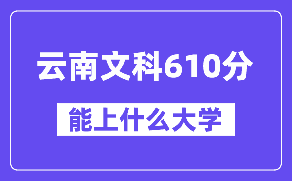云南文科610分左右能上什么大学?