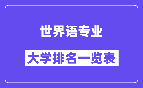 全国世界语专业大学排名一览表(最新排行榜)