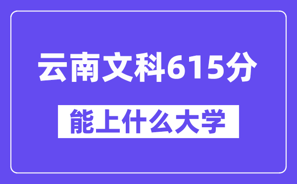 云南文科615分左右能上什么大学?