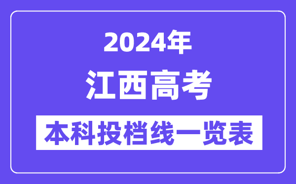 江西2024年高考本科批投档线一览表(2025年参考)