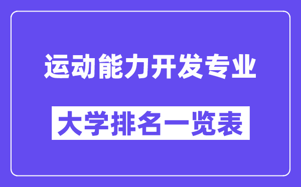 全国运动能力开发专业大学排名一览表(最新排行榜)