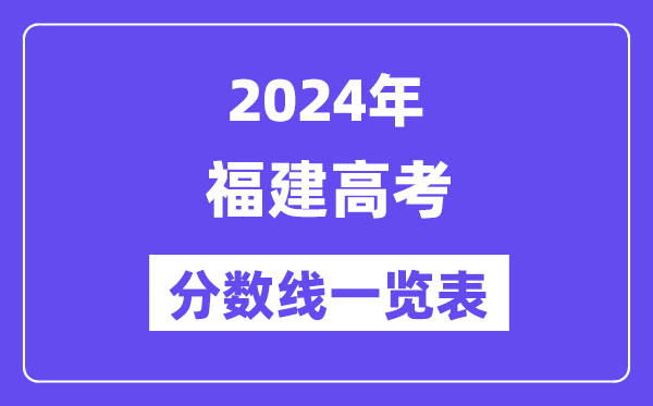 2024年福建高考分数线一览表(含一本,二本,专科分数线)