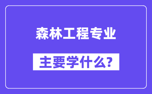 森林工程专业主要学什么?附森林工程专业课程目录