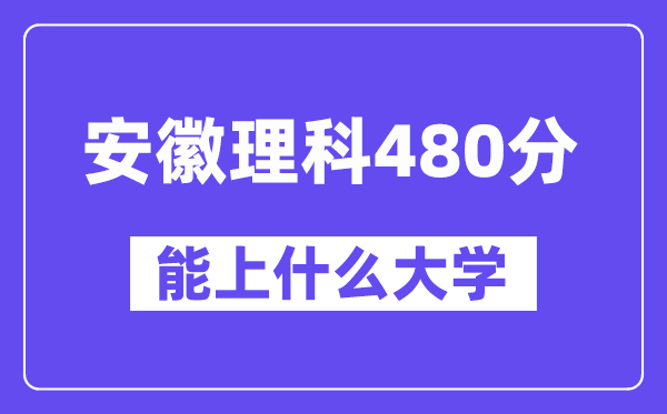 安徽理科480分左右能上什么大学?(物理类)