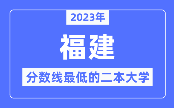 2023年福建分数线最低的二本大学有哪些?