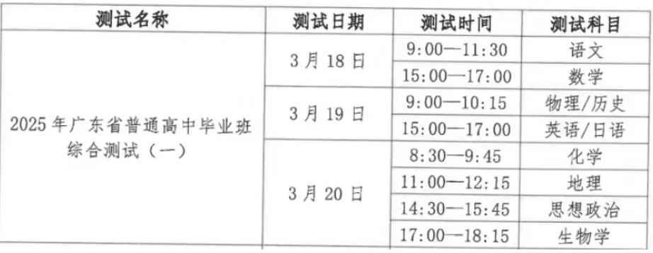 2025年广东一模各科试题及答案汇总：九科全