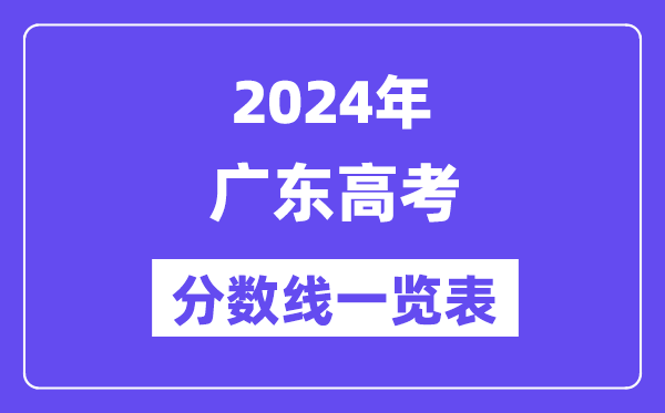 2024年广东高考分数线一览表(含一本,二本,专科分数线)