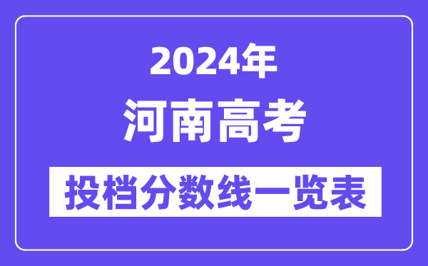 2024年河南高考投档分数线一览表(一本、二本、专科)