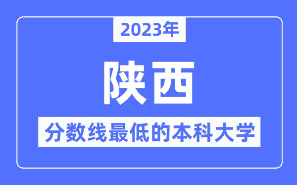 2023年陕西分数线最低的本科大学有哪些?