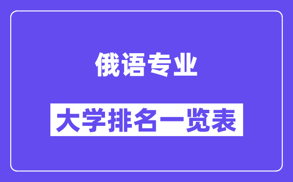 全国俄语专业大学排名一览表(最新排行榜)