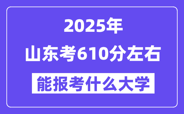 2025年山东考610分左右能报考上什么大学?附位次排名对照表