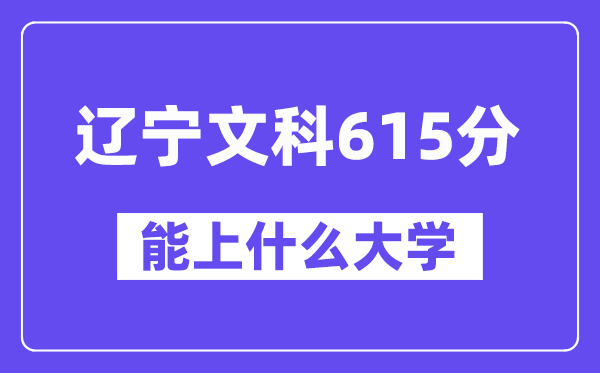 辽宁文科615分左右能上什么大学?(历史类)